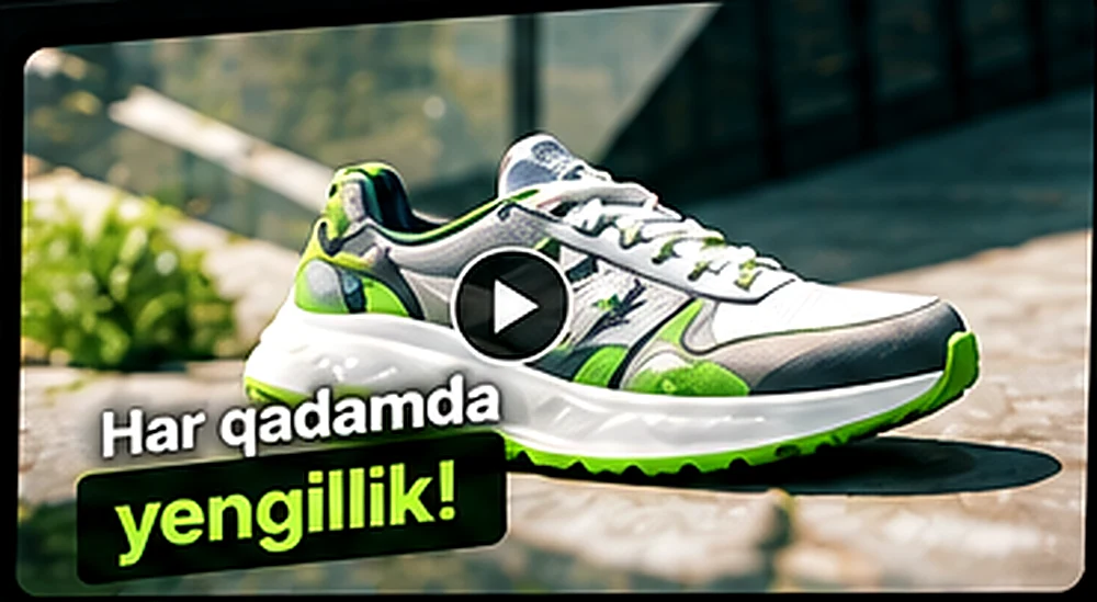 Sport poyabzali uchun cinematic reklama kadri